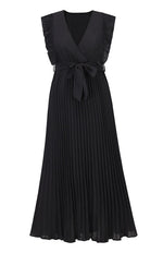 Load image into Gallery viewer, Green Curve Lotus Leaf Sleeve Dress (UK 10-12)
