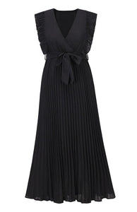 Green Curve Lotus Leaf Sleeve Dress (UK 10-12)
