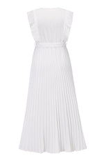 Load image into Gallery viewer, Green Curve Lotus Leaf Sleeve Dress (UK 10-12)
