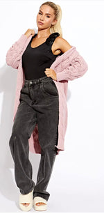 Load image into Gallery viewer, Cable Knit Hooded Cardigan
