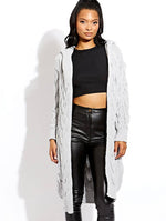 Load image into Gallery viewer, Cable Knit Hooded Cardigan
