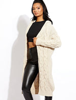 Load image into Gallery viewer, Cable Knit Hooded Cardigan
