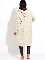 Load image into Gallery viewer, Cable Knit Hooded Cardigan
