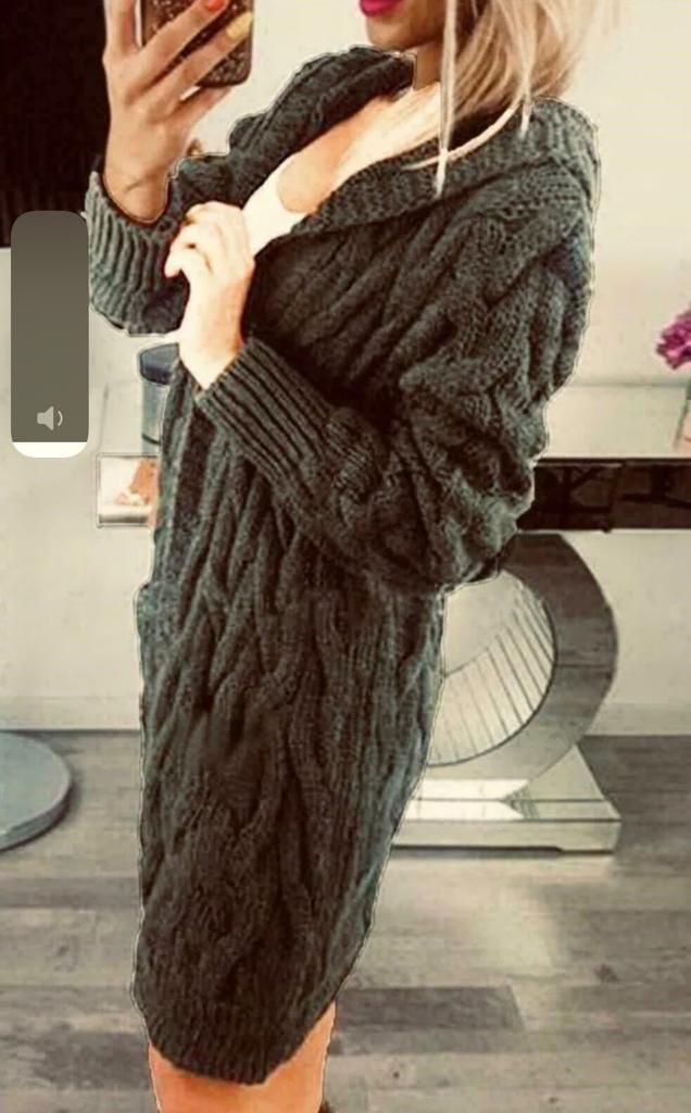 Cable Knit Hooded Cardigan