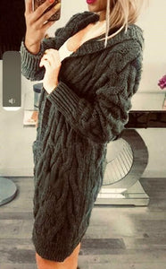 Cable Knit Hooded Cardigan