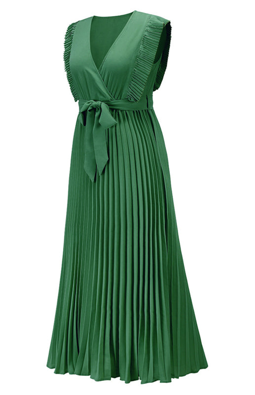Green Curve Lotus Leaf Sleeve Dress (UK 10-12)