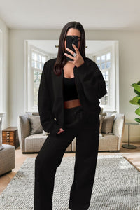 New Style Oversized Fleece Zipper & Wide Leg Tracksuit Bottoms