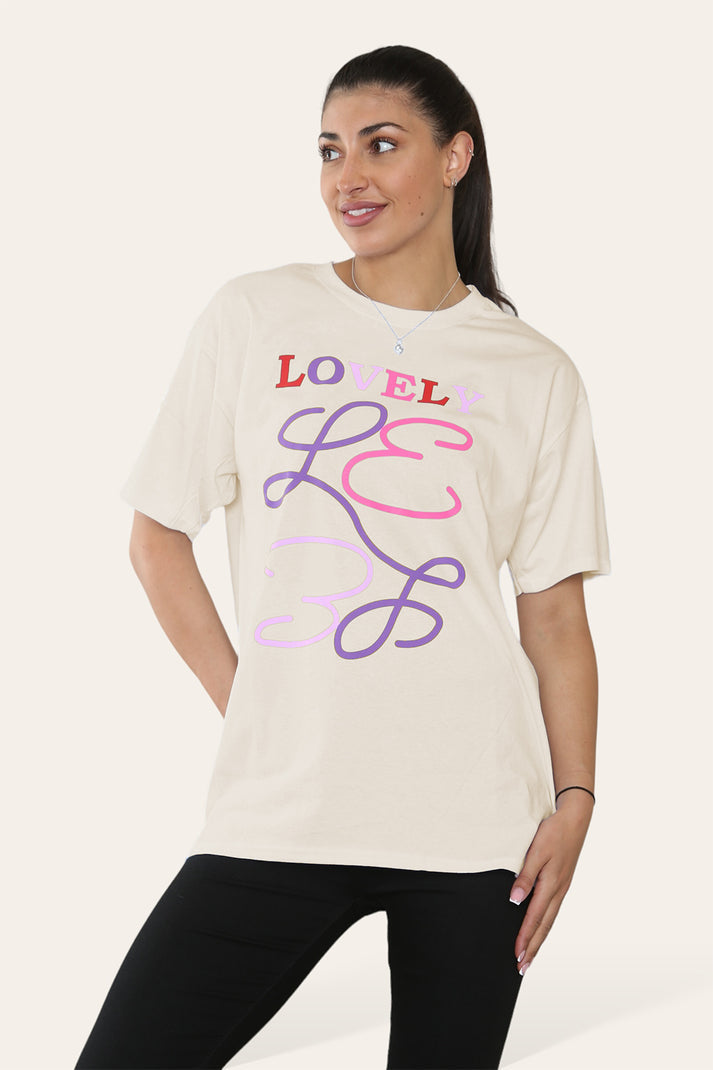 “Lovely” Printed Short Sleeve T-Shirt