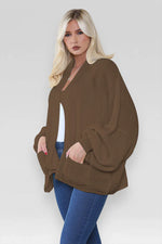 Load image into Gallery viewer, Oversized Cropped Short Balloon Pocket Chunky Knitted Cardigan
