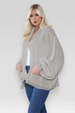 Load image into Gallery viewer, Oversized Cropped Short Balloon Pocket Chunky Knitted Cardigan
