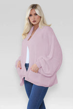 Load image into Gallery viewer, Oversized Cropped Short Balloon Pocket Chunky Knitted Cardigan
