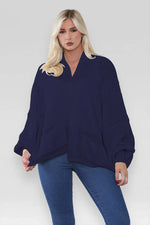 Load image into Gallery viewer, Oversized Cropped Short Balloon Pocket Chunky Knitted Cardigan
