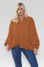 Load image into Gallery viewer, Oversized Cropped Short Balloon Pocket Chunky Knitted Cardigan
