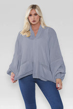 Load image into Gallery viewer, Oversized Cropped Short Balloon Pocket Chunky Knitted Cardigan

