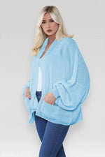 Load image into Gallery viewer, Oversized Cropped Short Balloon Pocket Chunky Knitted Cardigan
