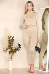 Ribbed Tracksuit Two Piece Set