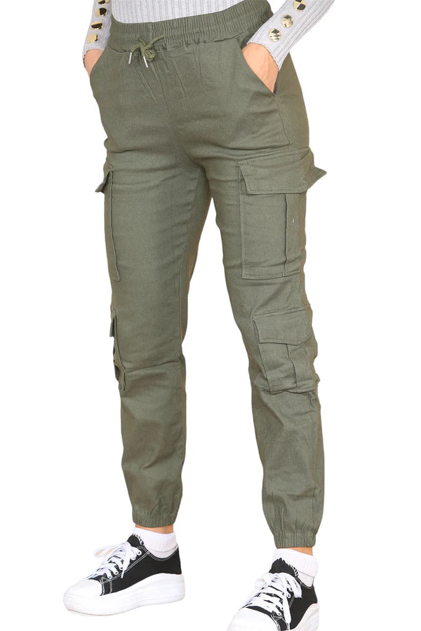 High Waist Cargo Pockets Pants