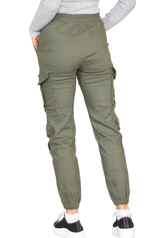 High Waist Cargo Pockets Pants
