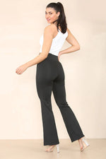 Load image into Gallery viewer, High Waisted Wide Leg Flared Trousers
