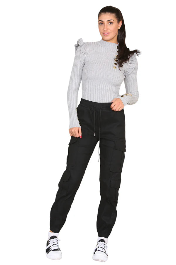 High Waist Cargo Pockets Pants