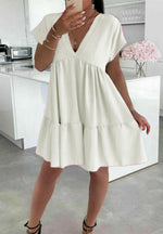 Load image into Gallery viewer, Ladies Italian V-Neck Smock Dress
