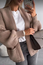 Load image into Gallery viewer, Crop Balloon Pocket Cardigan
