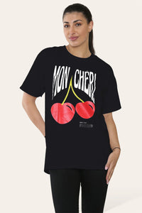 Oversized “Mon Cheri” Printed Short Sleeve T-Shirt