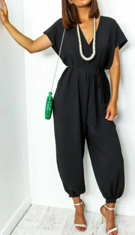 V-Neck Tie Up Jumpsuit