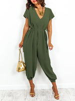Load image into Gallery viewer, V-Neck Tie Up Jumpsuit
