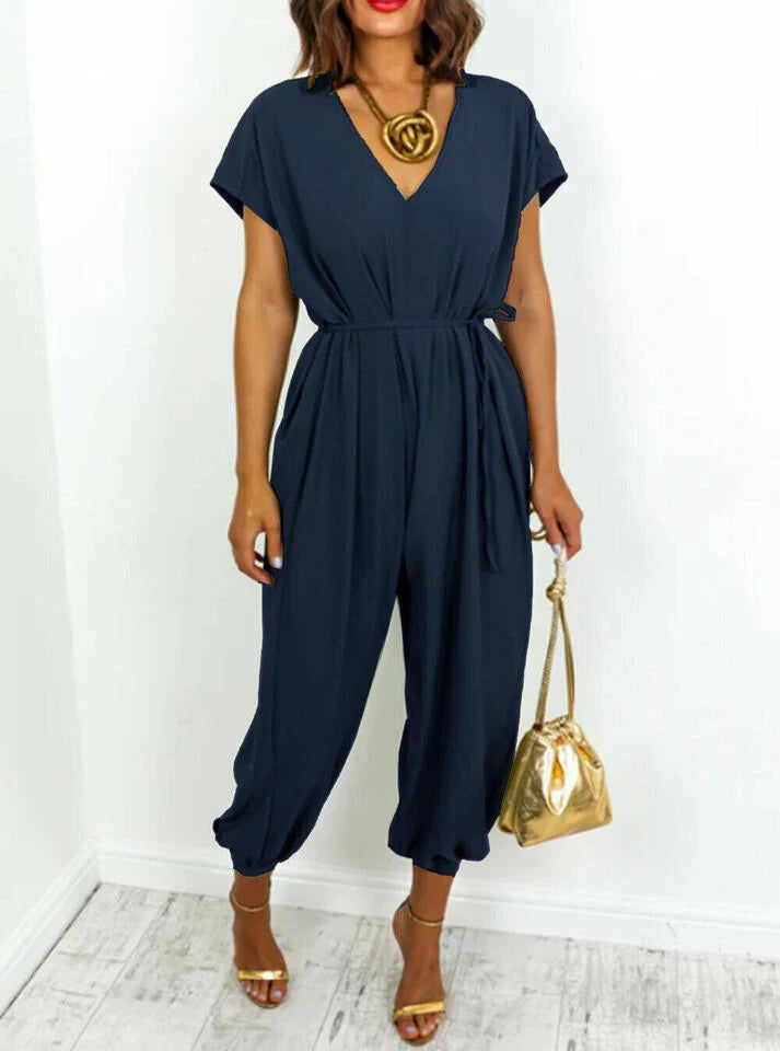 V-Neck Tie Up Jumpsuit