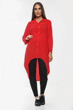 Load image into Gallery viewer, High-Low Oversized Button Long Shirt Dress
