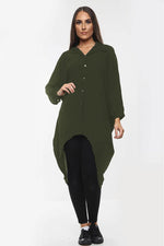Load image into Gallery viewer, High-Low Oversized Button Long Shirt Dress
