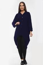 Load image into Gallery viewer, High-Low Oversized Button Long Shirt Dress
