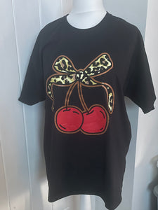 Oversized Cherry Print T-Shirt