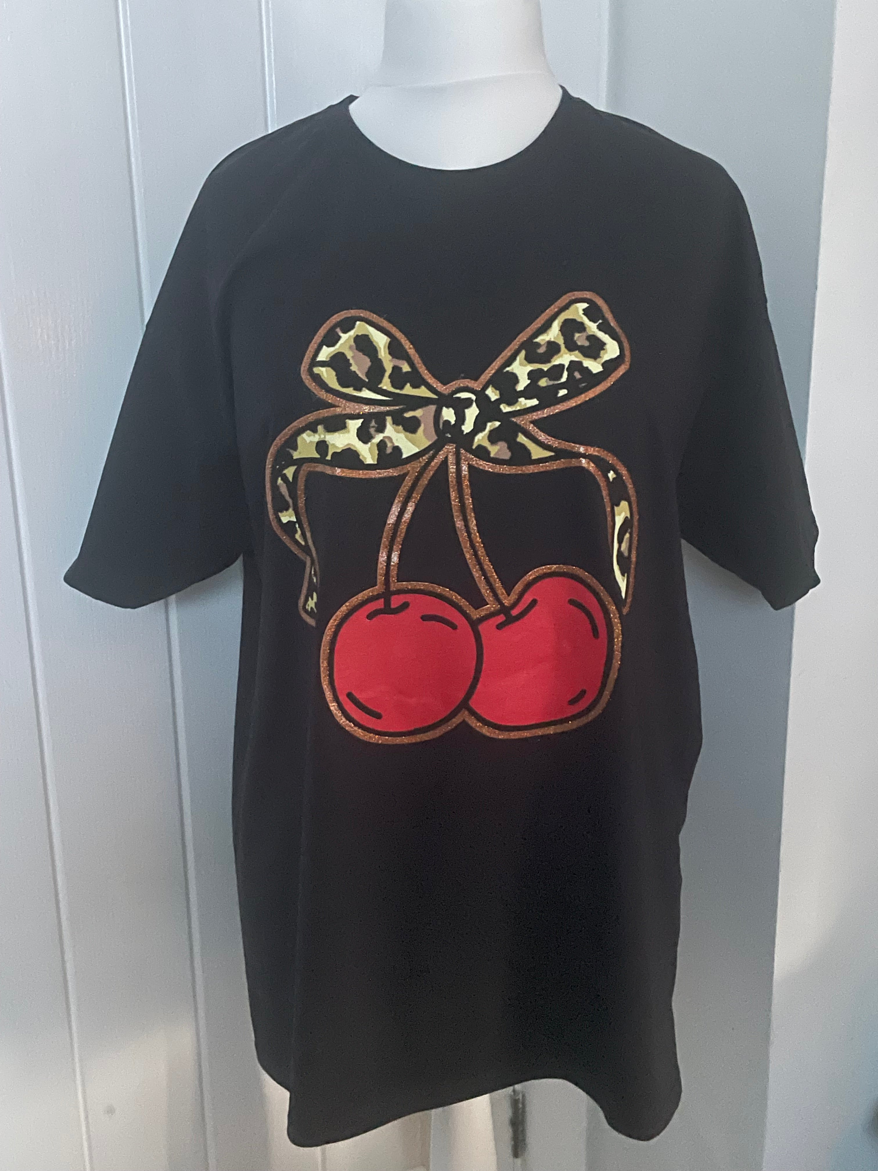 Oversized Cherry Print T-Shirt