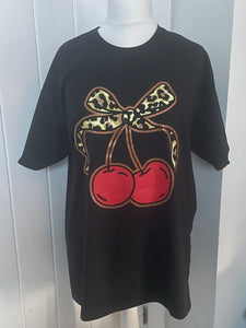 Oversized Cherry Print T-Shirt