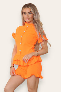 Diamond Frilled Edge Short Co-Ord Set