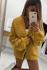 Load image into Gallery viewer, Bubble Sleeves Stylish Knitted Cardigan
