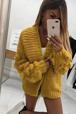 Load image into Gallery viewer, Bubble Sleeves Knitted Cardigan
