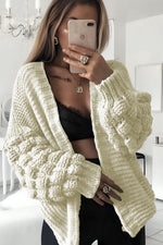 Load image into Gallery viewer, Bubble Sleeves Stylish Knitted Cardigan
