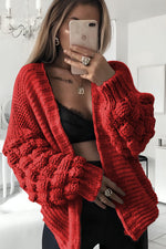 Load image into Gallery viewer, Bubble Sleeves Stylish Knitted Cardigan
