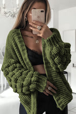 Load image into Gallery viewer, Bubble Sleeves Stylish Knitted Cardigan
