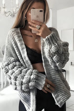 Load image into Gallery viewer, Bubble Sleeves Knitted Cardigan
