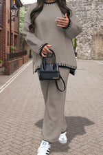 Load image into Gallery viewer, Stitched Stylish 2-Piece Knitted Lounge Comfort Co-Ord Set
