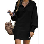 Load image into Gallery viewer, Grey Sweater Mid-Thigh Length Dress
