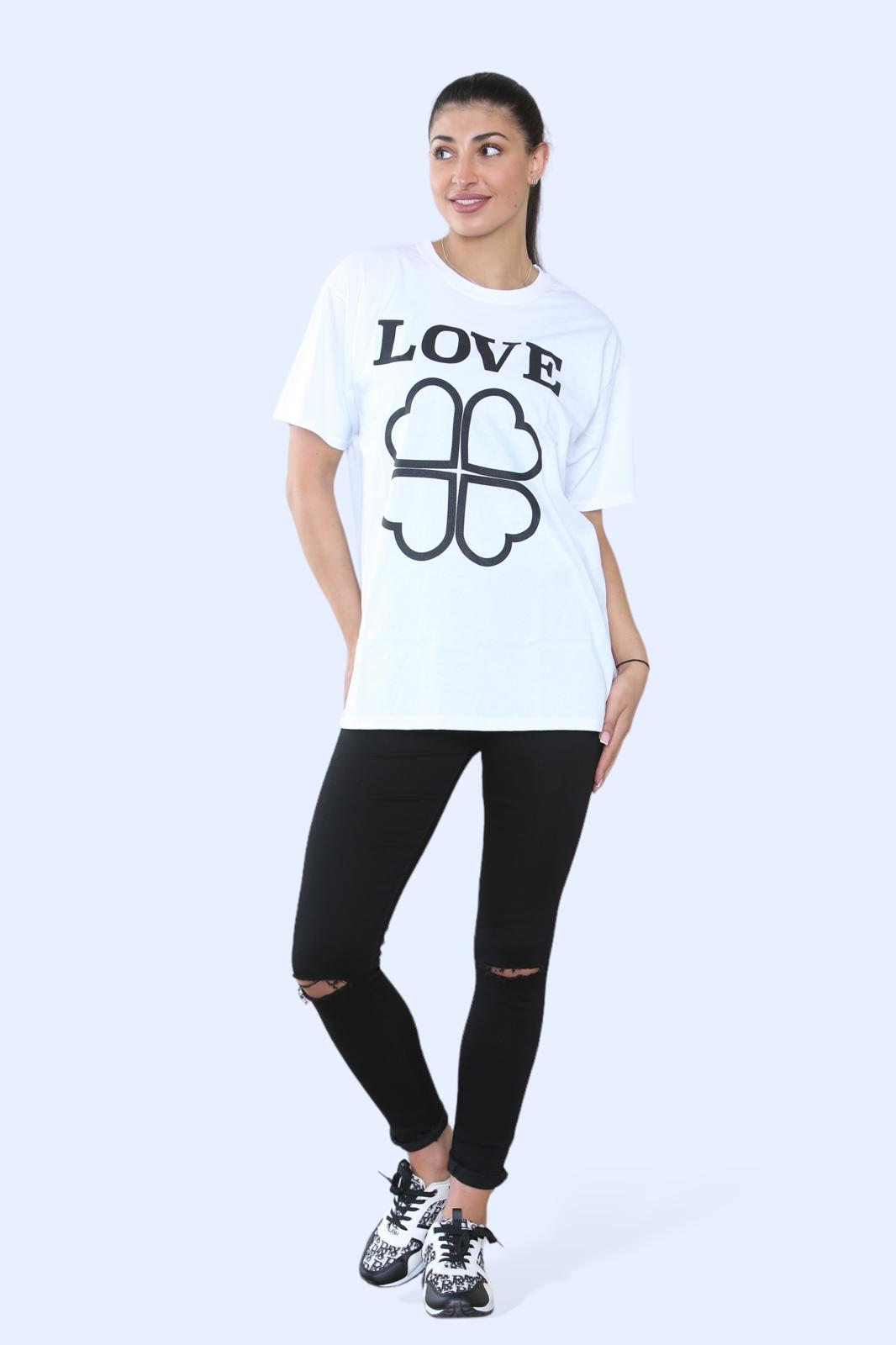 Ladies “Love” Printed Short Sleeve T-Shirt