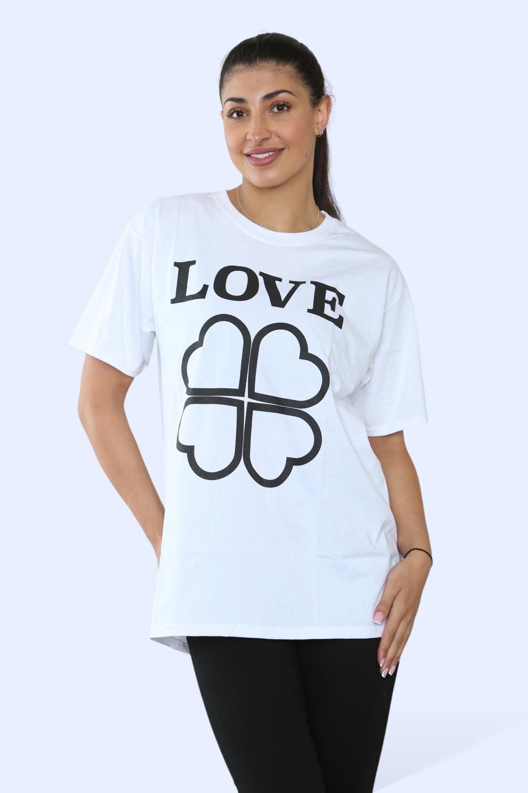 Ladies “Love” Printed Short Sleeve T-Shirt