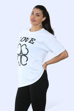 Load image into Gallery viewer, Ladies “Love” Printed Short Sleeve T-Shirt
