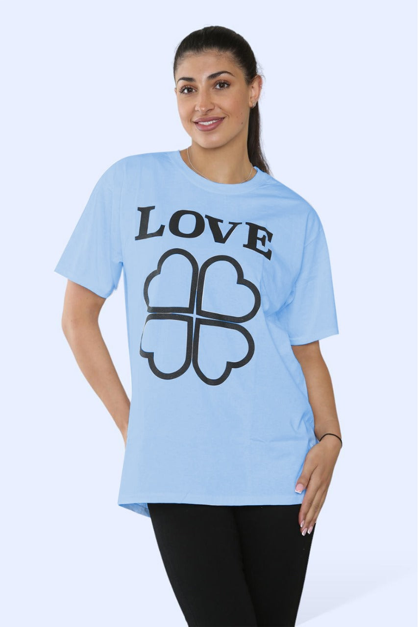 Ladies “Love” Printed Short Sleeve T-Shirt
