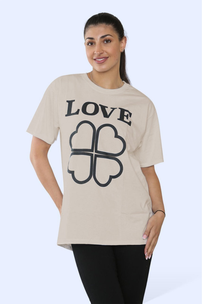 Ladies “Love” Printed Short Sleeve T-Shirt